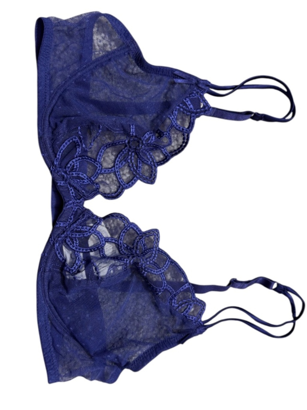 LA PERLA STUDIO NWT Royal Blue Sheer Lace Underwire Bra 34C